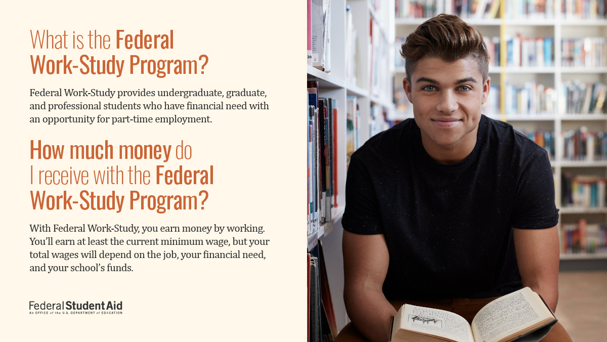 FAFSA's tweet photo. When you complete the 2022–23 FAFSA® form, you’ll be asked if you want to be considered for the Federal Work-Study program. Here’s what that means 👇 https://t.co/dG2eY0fwP7 https://t.co/B1e1JBH6br
