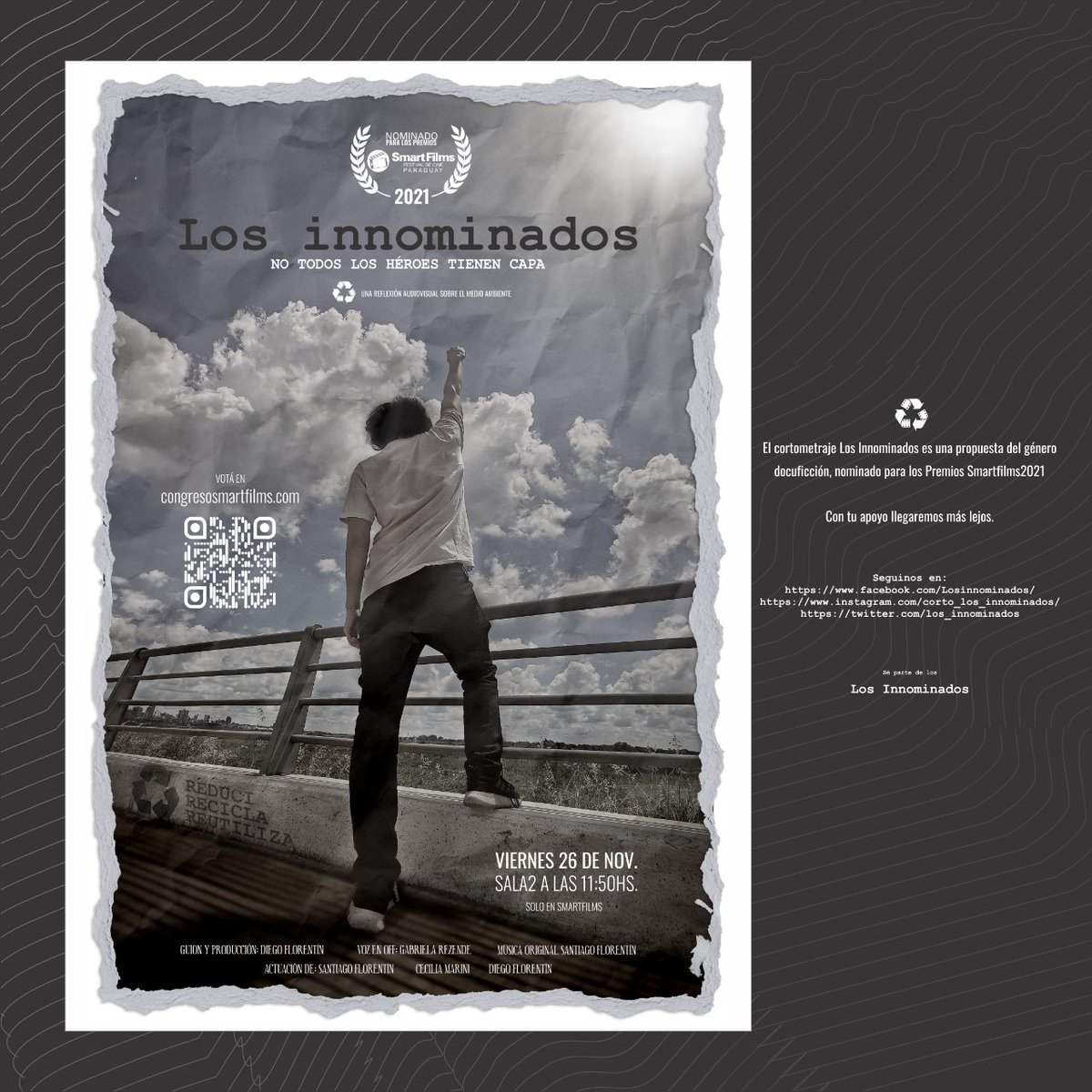 los_innominados's tweet photo. Gracias por seguirnos!!!! Los Innominados, Los héroes sin capa! Corto nominado para los Premios #smartfilms2021 #yosoysmartfilms #premiosua #losinnominados #paraguaycortos #cine
Seguinos en:
https://t.co/W9lmGOV0mC
https://t.co/Gx2Urj9clf https://t.co/nk54UklVEl