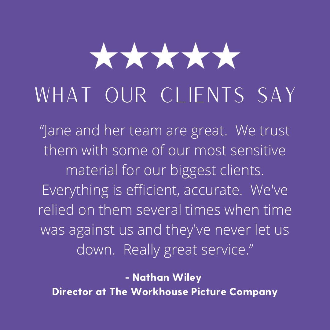 JWTranscripts's tweet image. Some kind words from a happy client. #transcriptions #postproductionscripts