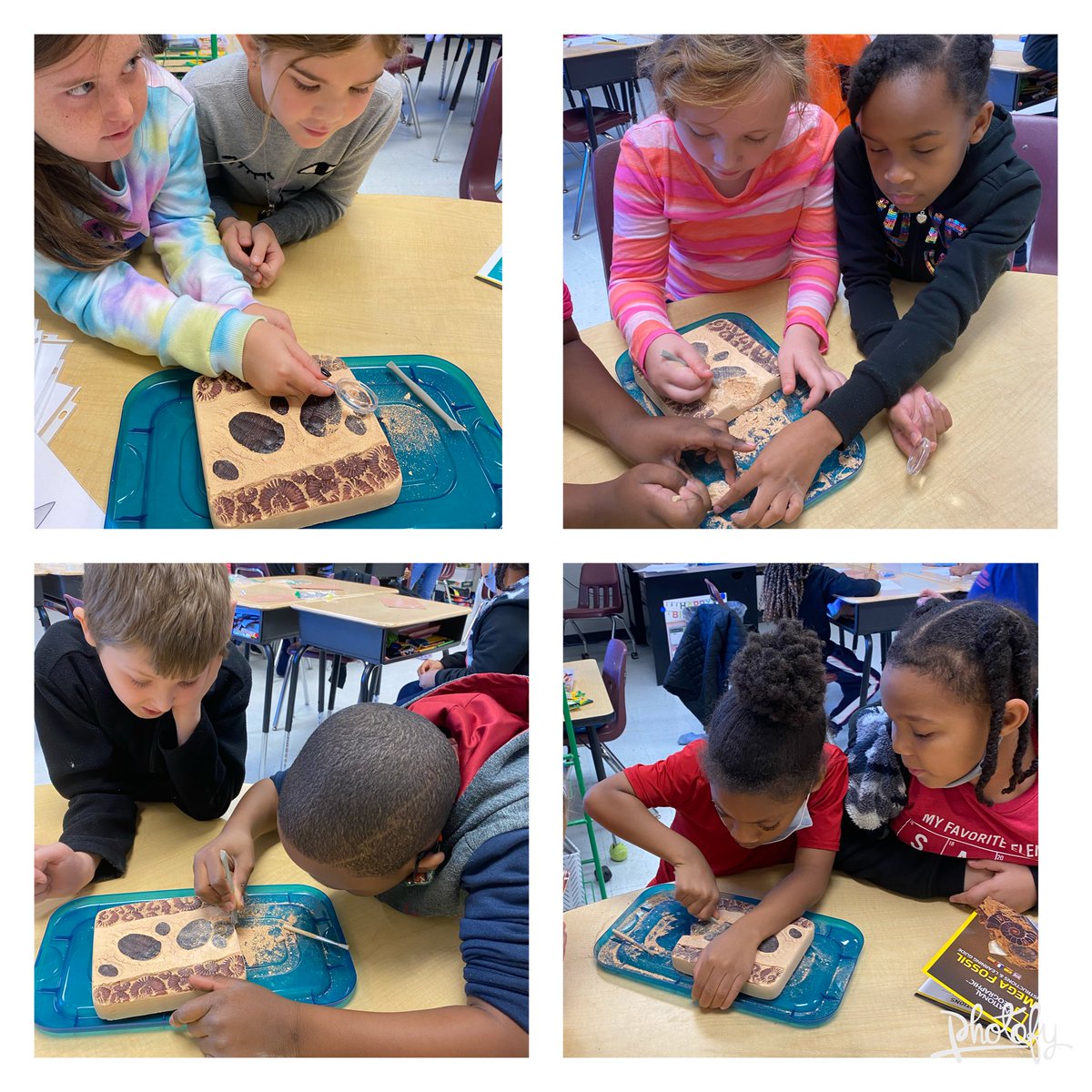 andreamommy4's tweet photo. We love Science Day! These Rocky Plains 3rd grade scientists had a blast at my science centers! They made fossil necklaces, playdoh imprints, they did an individual and group fossil dig, dinosaur skeleton stem activity, and so much more! #ncssbethebest @RyanEarlJames @HopeFBarr https://t.co/MD1vIcR4f9
