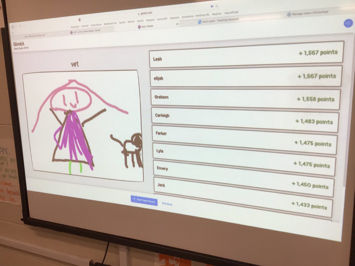 tenntechie's tweet photo. Kindergarten and first grade students might be obsessed with “Draw It” on @gimkit! What an engaging way to practice CVC words! @TaraOaks_ES https://t.co/IgnZCbgPH4