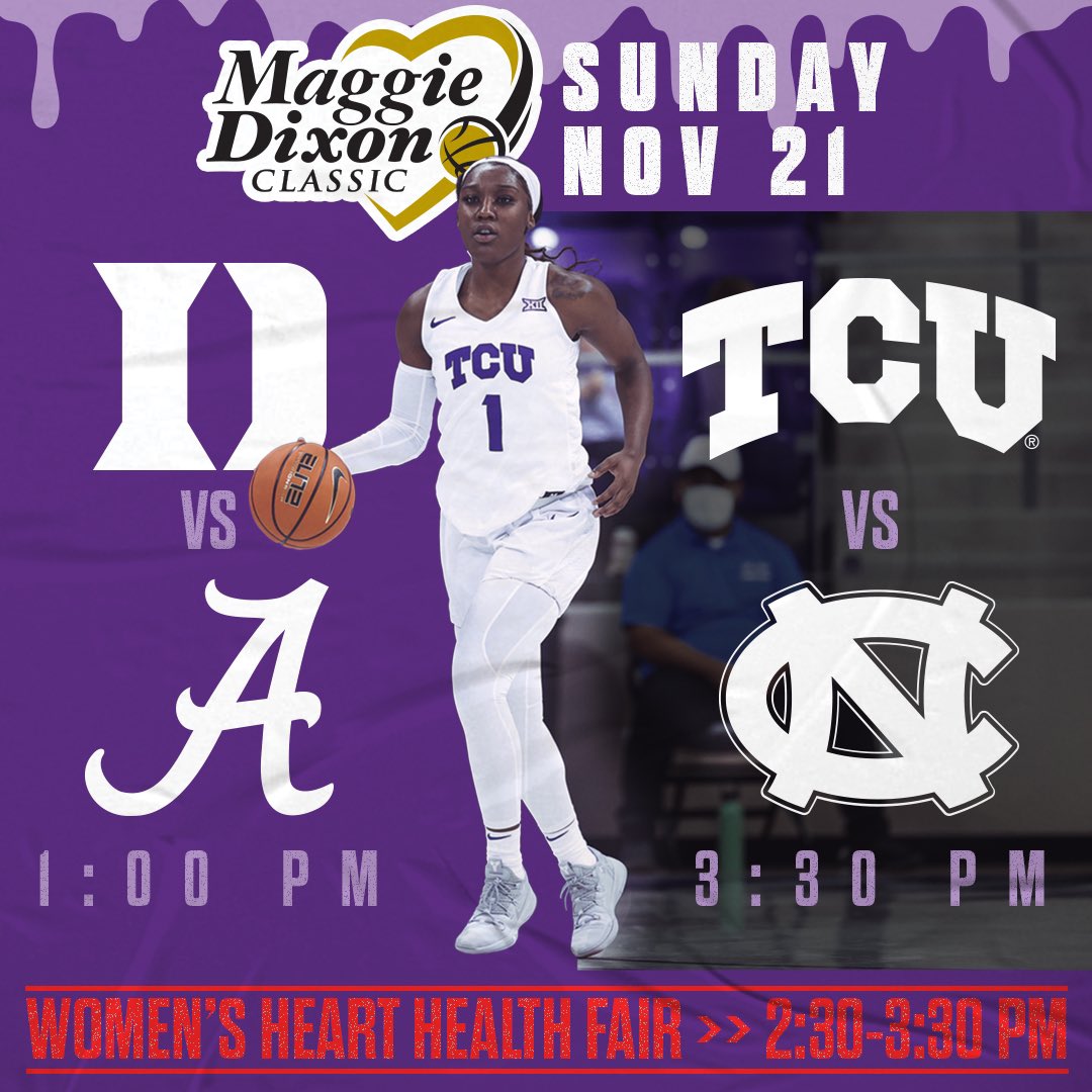 tcuwbb's tweet photo. Back at it on Sunday for the 15th edition of the Maggie Dixon Classic! 

#GoFrogs 😈🐸 https://t.co/Fv8lYNXwUm