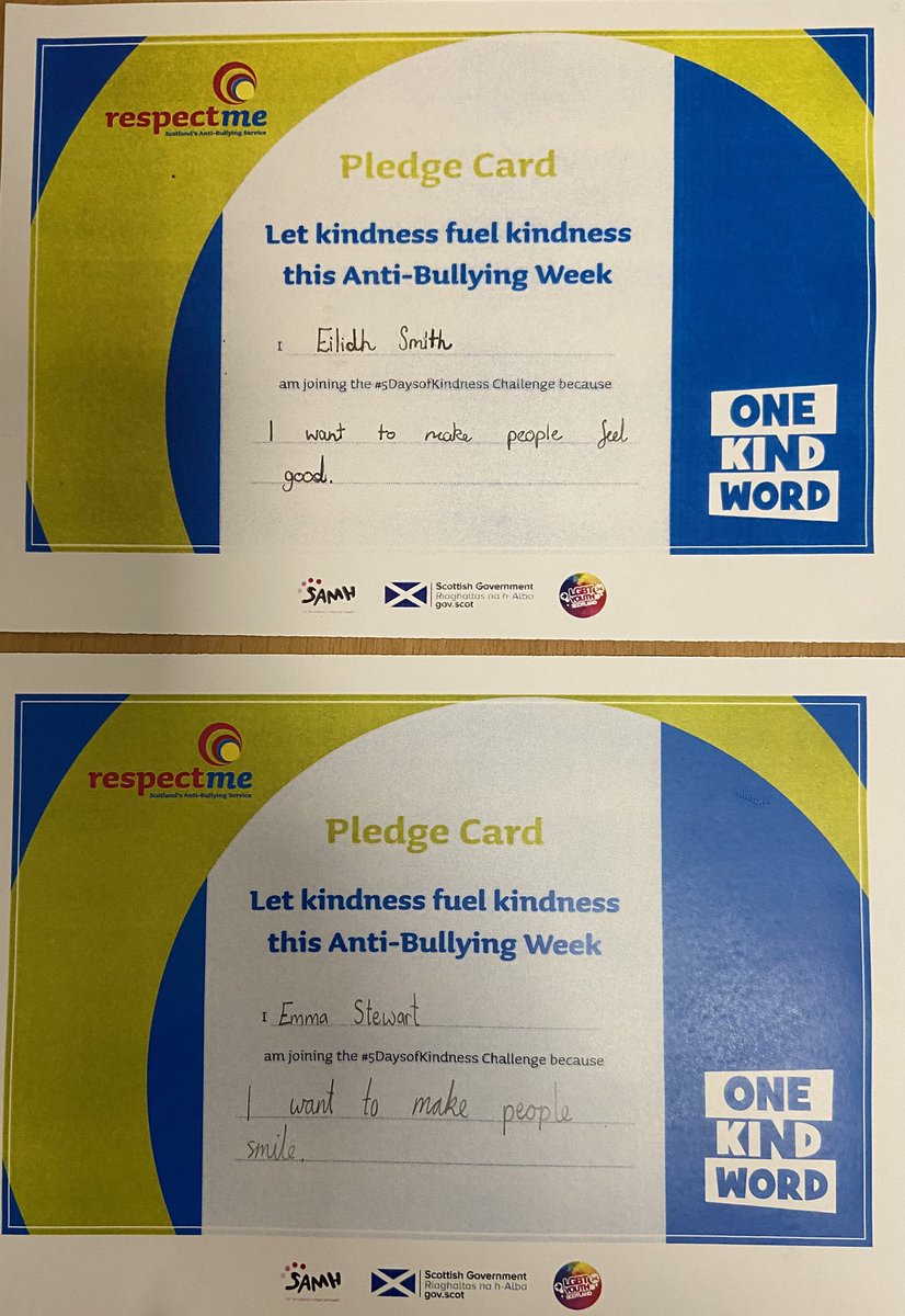 UnderbankPri's tweet photo. Pupils across our school pledged to undertake 5 acts of kindness this anti- bullying week. We hope you spotted some of these taking place at home! Let kindness fuel kindness. Happy weekend to all. @_respectme_ #5DaysofKindness https://t.co/QaqxXys34J