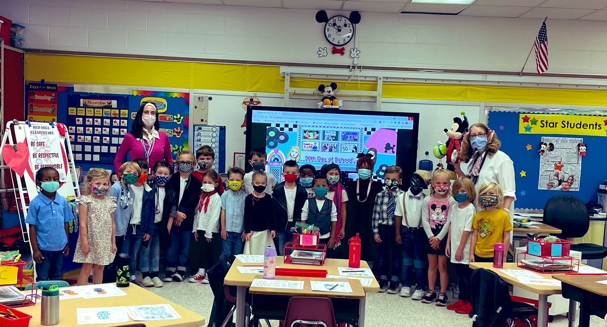 RedMillMickeys's tweet photo. 50 days of Mickey friendship! What a great way to celebrate!โค๏ธ@RMESPrincipal @NclKeros #RedMillRocks https://t.co/438YvxGpcE