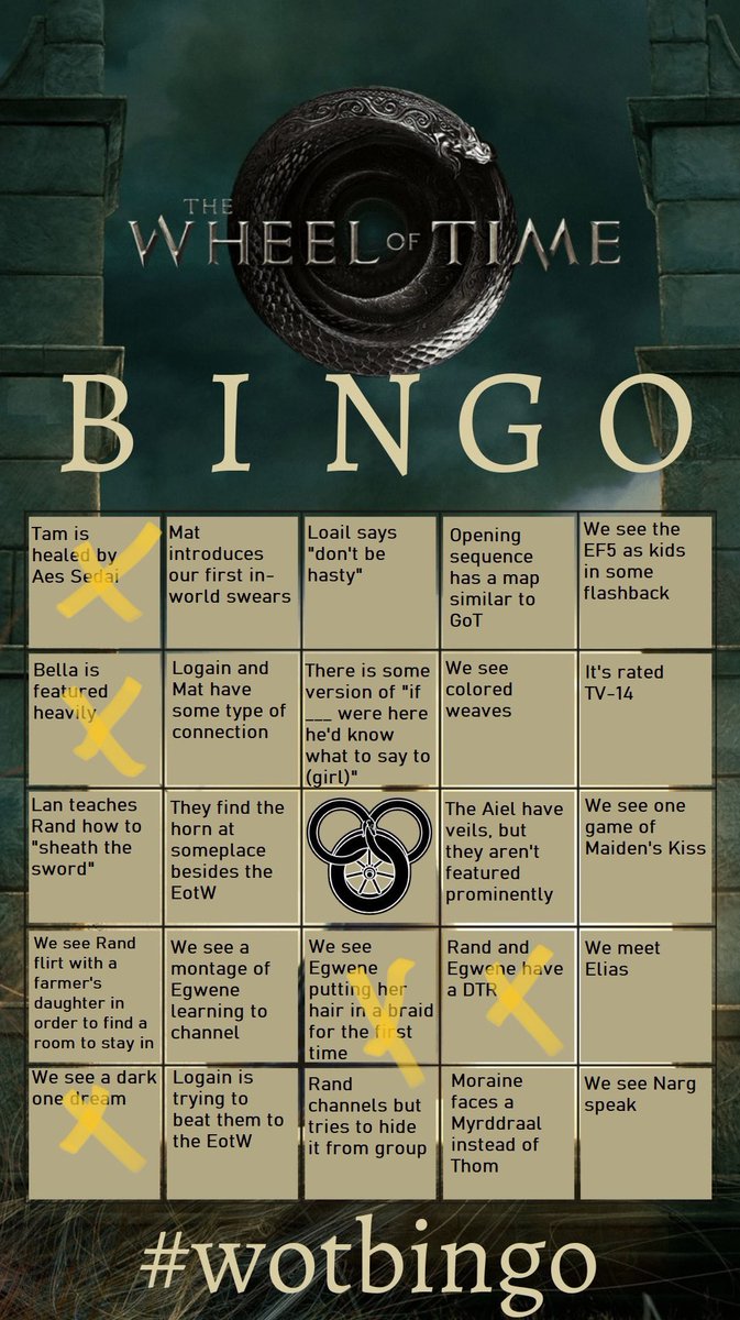 BenRobinson92's tweet photo. @fantology_books #wotshowspoilers 

Mine isn’t doing much better! Very tempted to count the “Rand flirting with farm girl to get a room” but that might be a stretch. https://t.co/KjkWc9cQHt