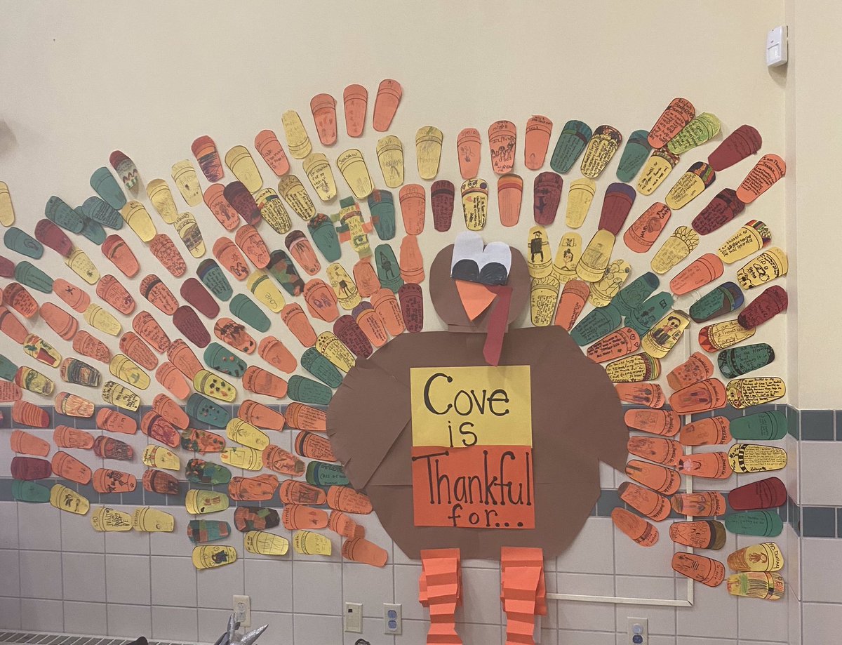 Cove Elementary School (@coveschoolowls) on Twitter photo Our turkey continues to grow as we add its feathers to share the things we are thankful for at Cove! @beverly_schools <a href="/ErinSweeneyCove/">Erin Sweeney, Principal</a> Our turkey continues to grow as we add its feathers to share the things we are thankful for at Cove! @beverly_schools <a href="/ErinSweeneyCove/">Erin Sweeney, Principal</a>