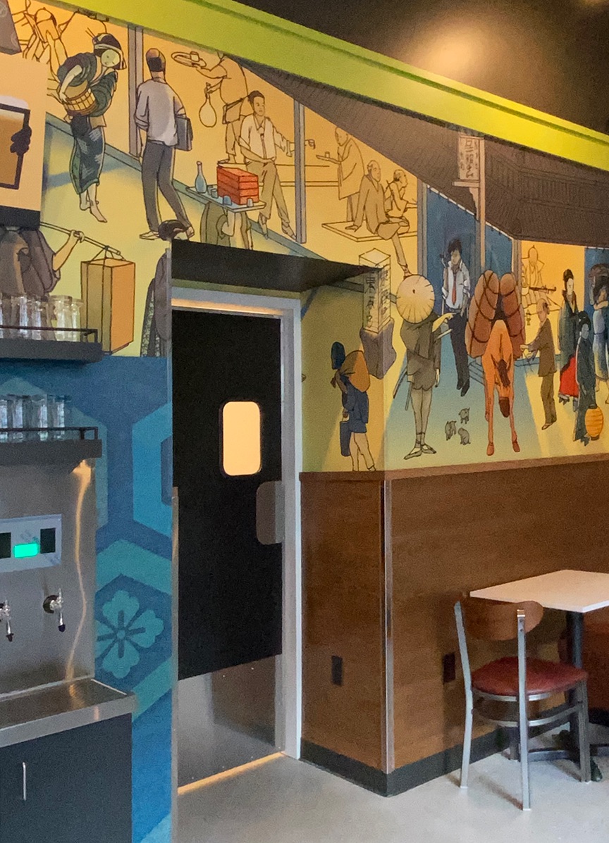 RW_studio_inc's tweet image. Baguus
.
williamsonstudioseattle.com/drop-cloth-blo…
.
Baguus Little Asia will be opening in a week and features this digital I made in the style of a graphic novel set in Edo era Japan
.
23511 56th Ave W #107, Montlake Terrace in Washington State.
.
#williamsonstudioseattle 
#baguus
#digitalmural