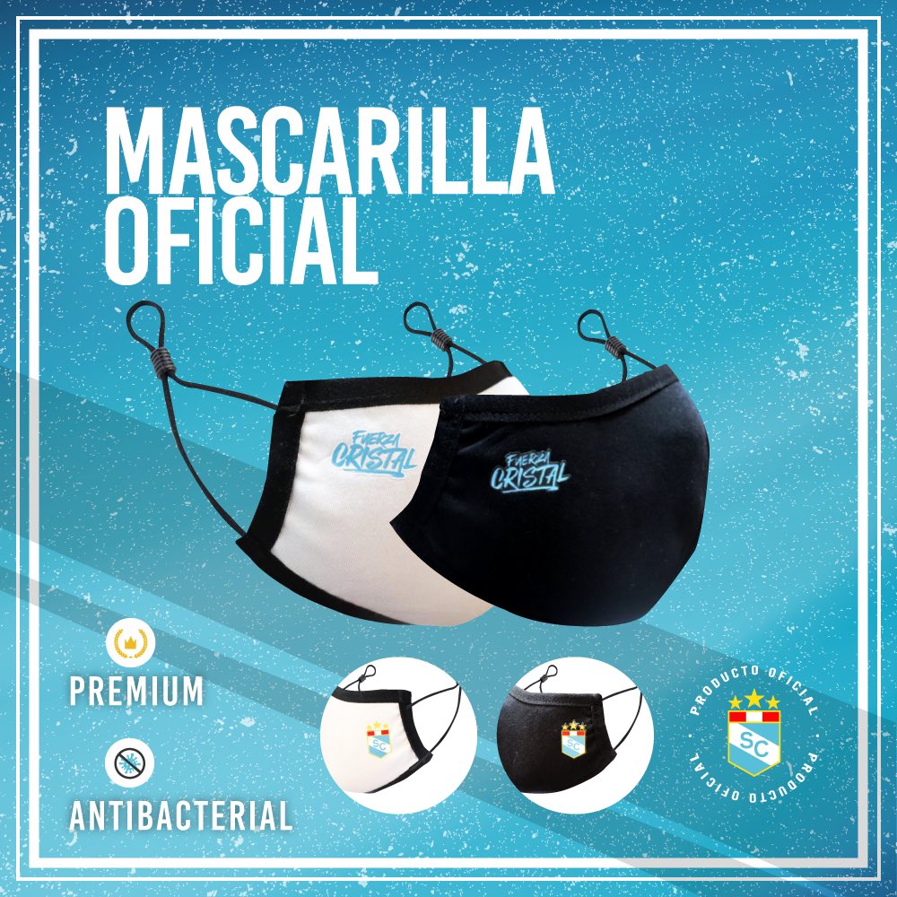 ClubSCristal's tweet photo. ¡Hoy la Fuerza Celeste presenta un nuevo producto!

Ya están disponibles nuestras mascarillas premium.

Alienta protegido a donde vayas y sobre todo...¡No te quedes sin una para esta final!

Adquiérelas en #WaluStore: https://t.co/3G536bEVNU

#FuerzaCristal #SomosFamilia https://t.co/btw1IW39aj