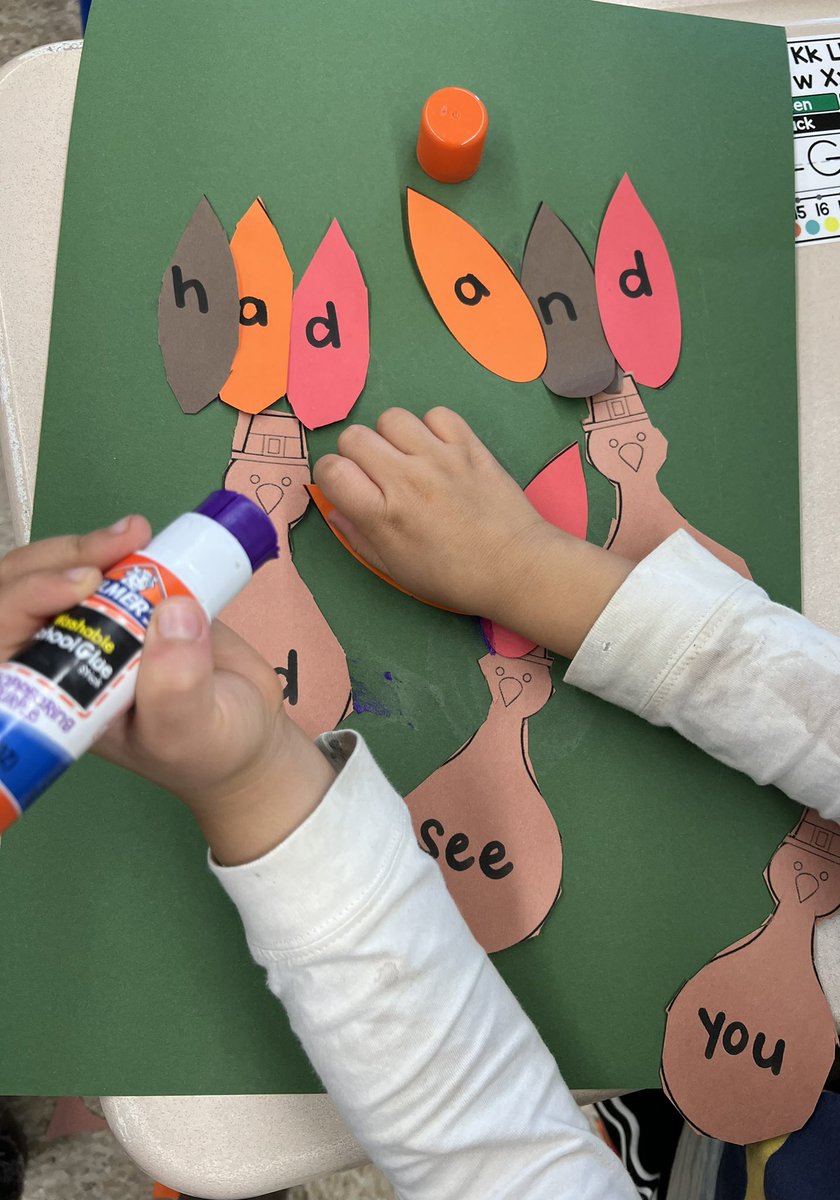 mrsraffer's tweet image. a little festive fun today as students mix and fixed some high frequency word turkeys! 🦃