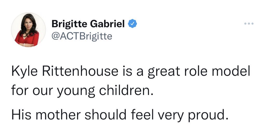 Regardless of your feelings about the verdict, young children should NOT be arming themselves and attending a protest.

Brigitte Gabriel has a problem.