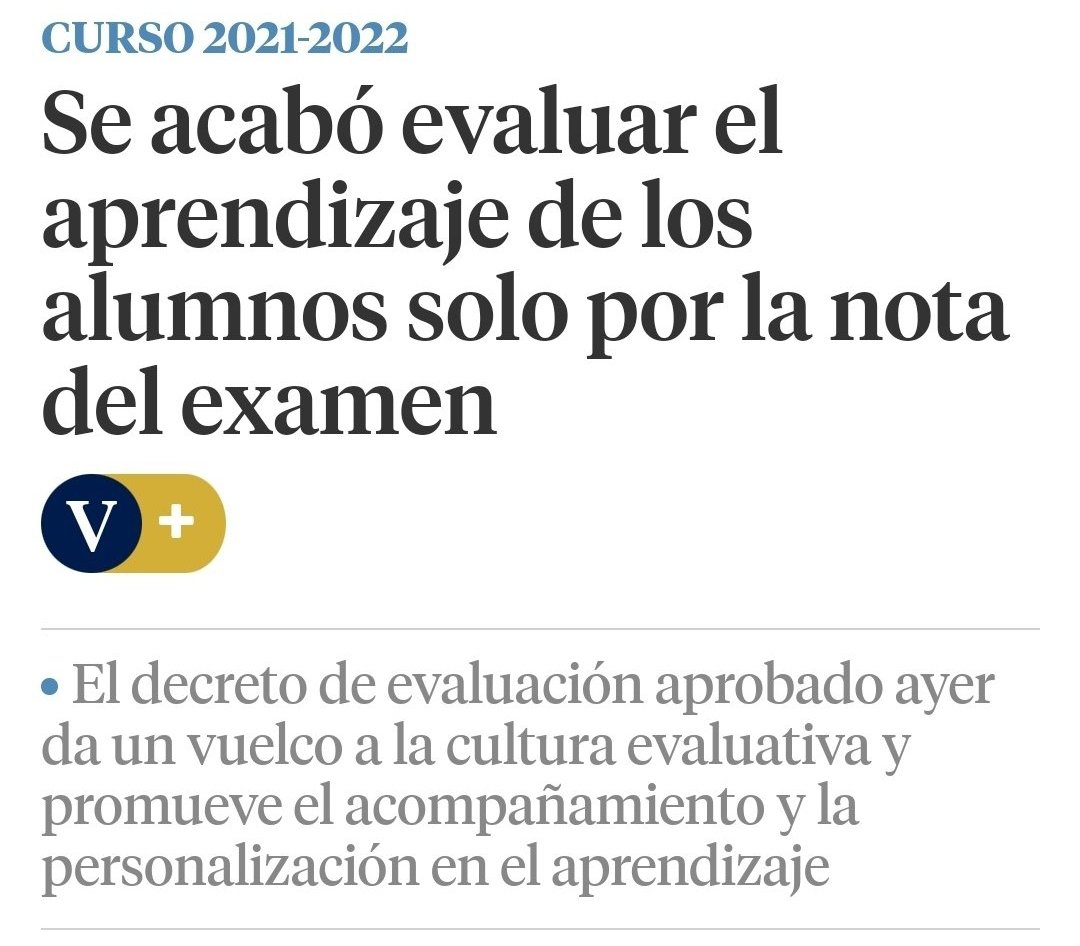 luisma_lopez's tweet photo. Absolutamente ningún docente evalúa sólo con exámenes en primaria o secundaria. Y esto es así desde hace una eternidad. Lo de los medios informando sobre la reforma educativa es vergonzoso. https://t.co/Wz6zFMXeQQ