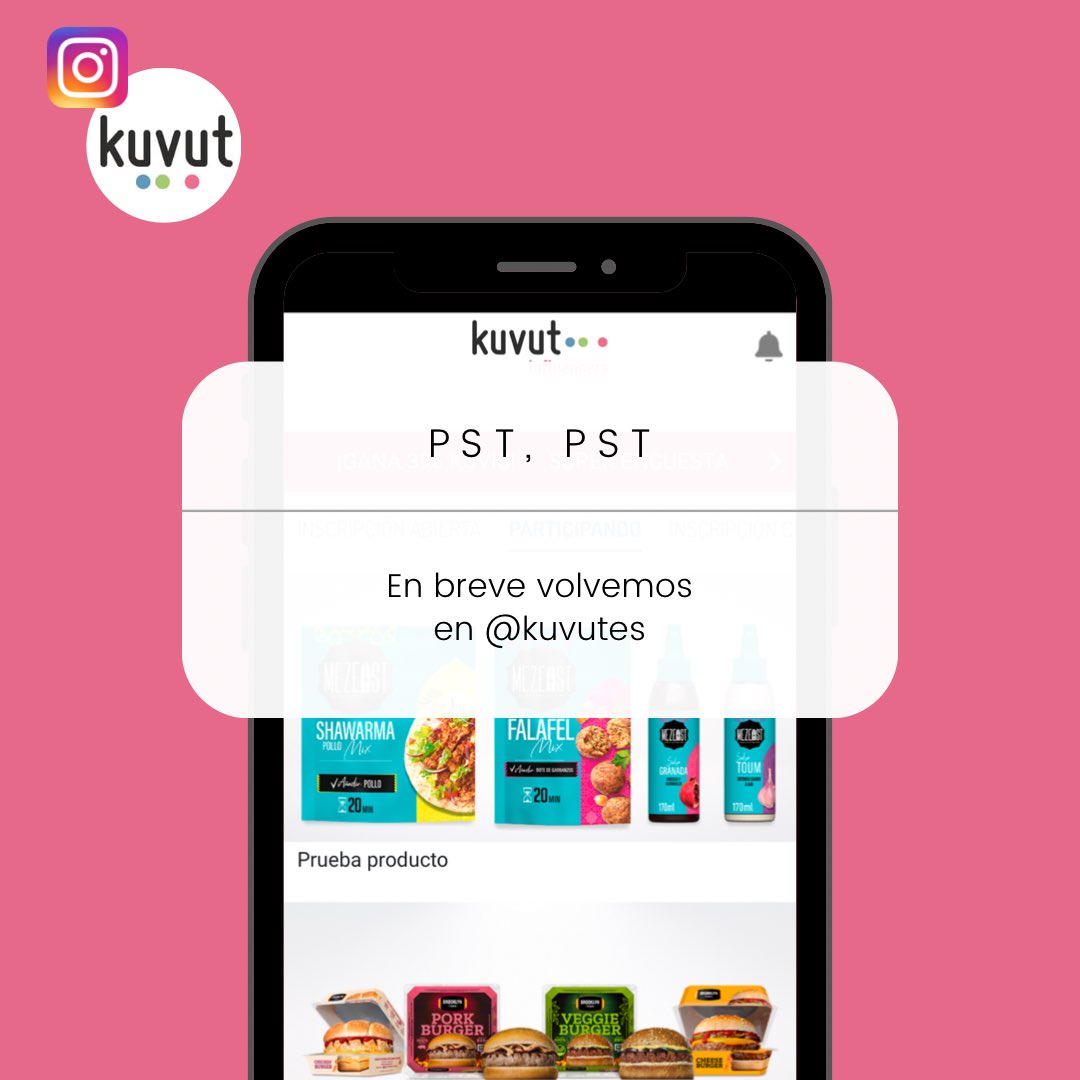 👋 ¡Hola! ¿Buscas a @Kuvutes en Instagram? En breve volvemos... 📲 Mientras también nos tienes en Twitter y Facebook como #kuvutes a tu disposición. 😍 Te esperamos en kuvut.com. ¿Has visto ya las últimas campañas? #kuvut #kuvutmola #kuvutespaña #kuvutlovers