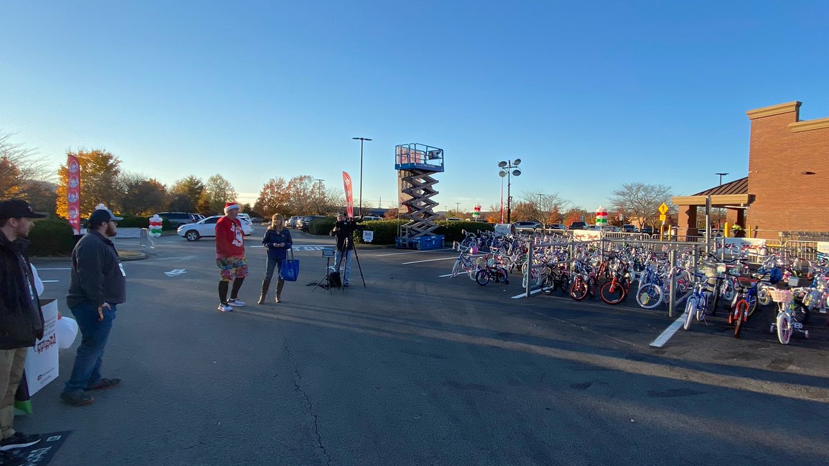 LisaSpencerWSMV's tweet photo. Chatting with Moose on #JackFM about #BikesorBust come out this weekend and donate a bike for @ToysForTots_USA at Samโs Cool Springs in the parking lot all weekend. @WSMVweather @WSMV https://t.co/AStsOus9xE