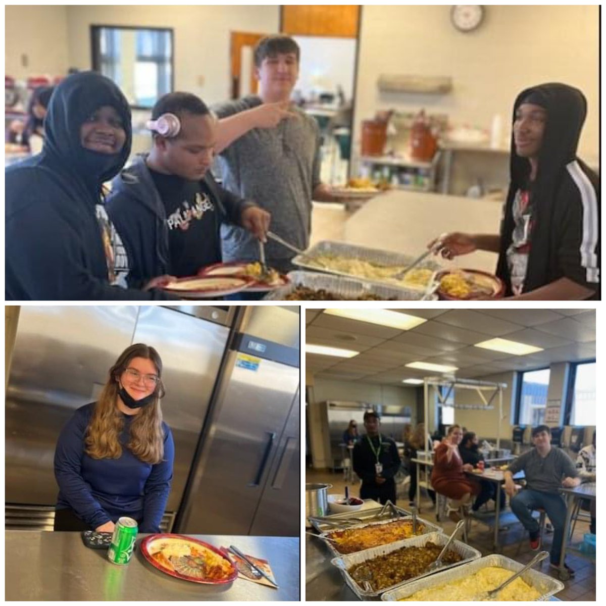 RDAndersonatc's tweet photo. THANKSGIVING....You can always get some good grub in Ms. Kendrick's kitchen...We love it when parents come to interact with their students. These students did a wonderful job preparing this meal. https://t.co/5dnMTxk6kd