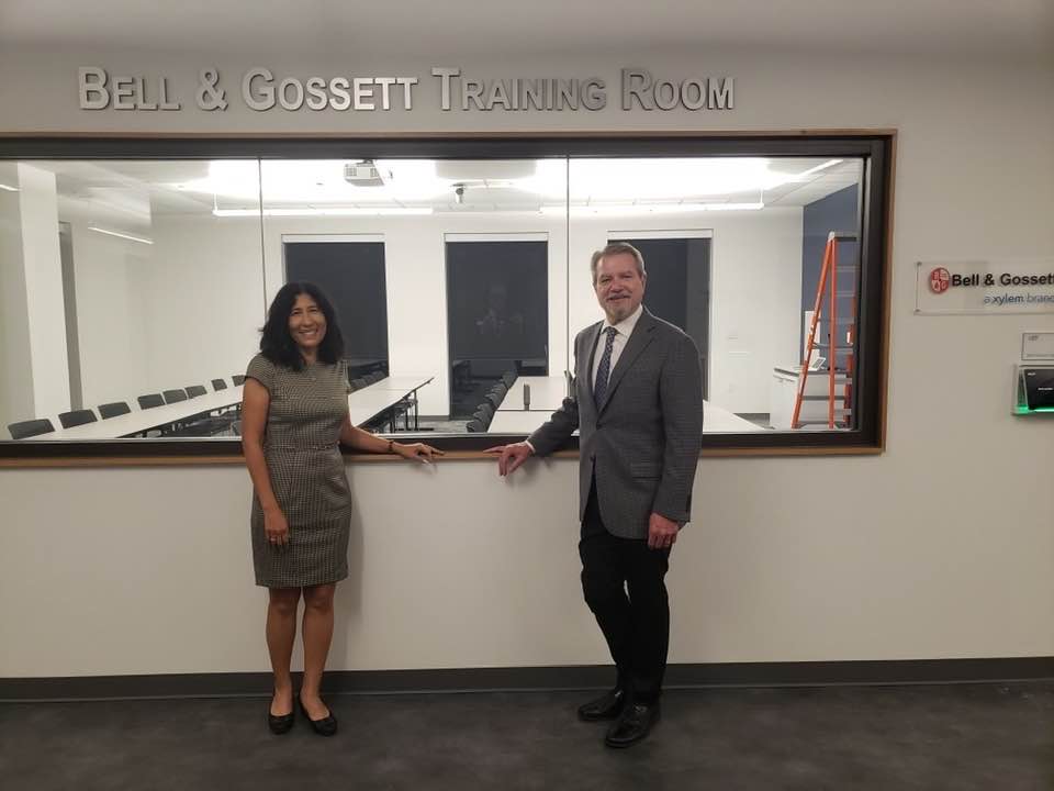 BellGossett's tweet photo. We were proud to represent Xylem at the grand opening of @ashraenews new global headquarters! This net-zero energy building features the most innovative technology — including some Bell &amp; Gossett products. https://t.co/g85Re5mgLu