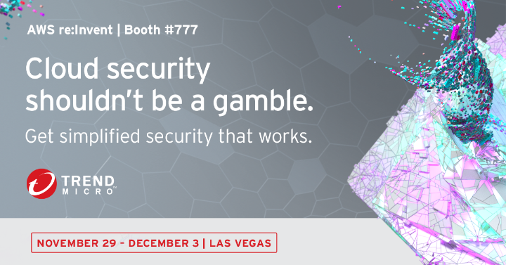 Jennifer_Trend's tweet photo. It's almost time! Have you started planning for @AWSreInvent? Join #TrendMicro there for social-distancing friendly demos, challenges, and to hear our #cloud experts discuss simplifying and automating security for your AWS accounts. 

Learn more: https://t.co/PBGF1kctgW #reInvent https://t.co/R2CQfKqcPT