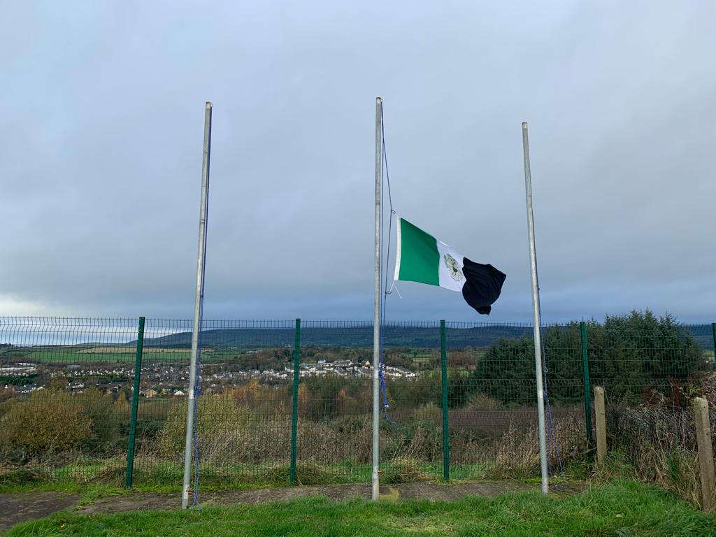 Half mast looking over Galliagh and further into Inishowen. Massive amount of hurlers and Camogs from these townland,housing estates and further beyond influenced by Seán Mellon