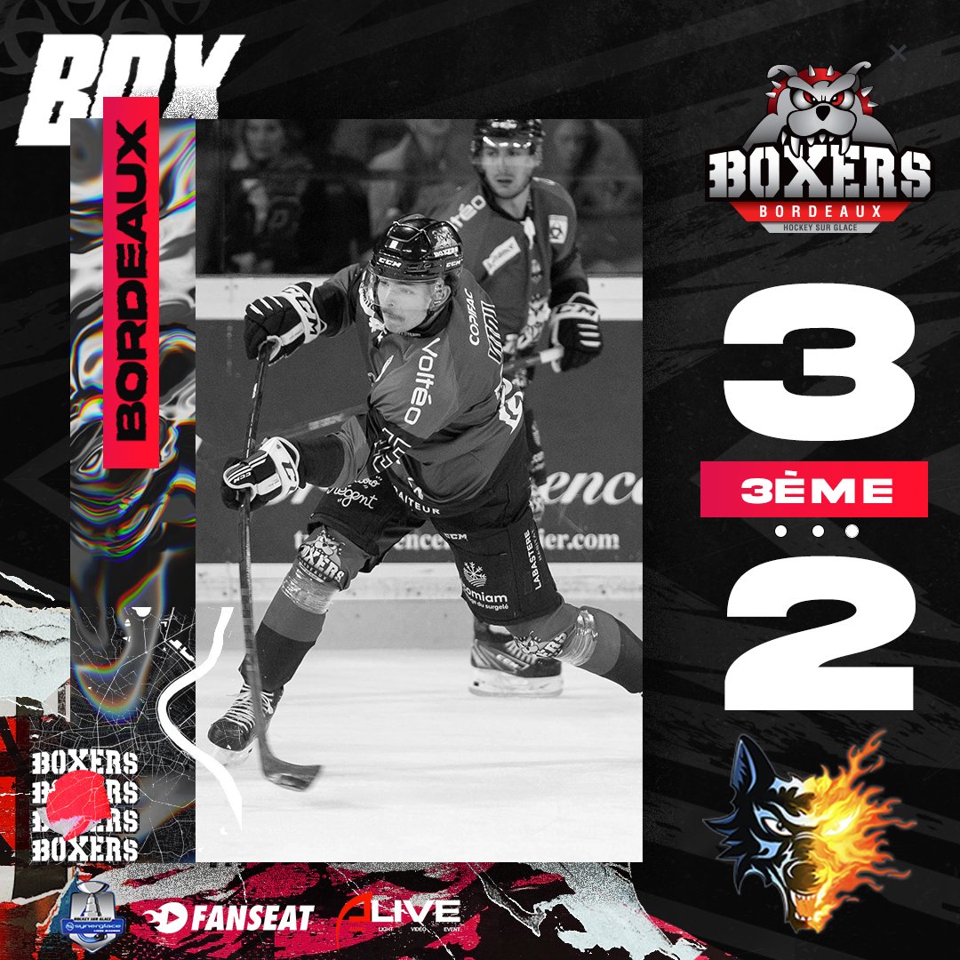 BoxersBordeaux's tweet photo. 🔥Victoire 3-2 🆚 @bruleursdeloups 
 On vous l'avait dit qu'ils étaient capables de tout !!! 💥
Une équipe plus que soudée qui nous a mené vers la victoire ! 🤩

🏆 Fouky, Lamboley et Bélisle sont les MVP du match sans surprise ! 

#Quelmatch #Sortonslescrocs #Victoire #SLM https://t.co/5tDUWNW2Go