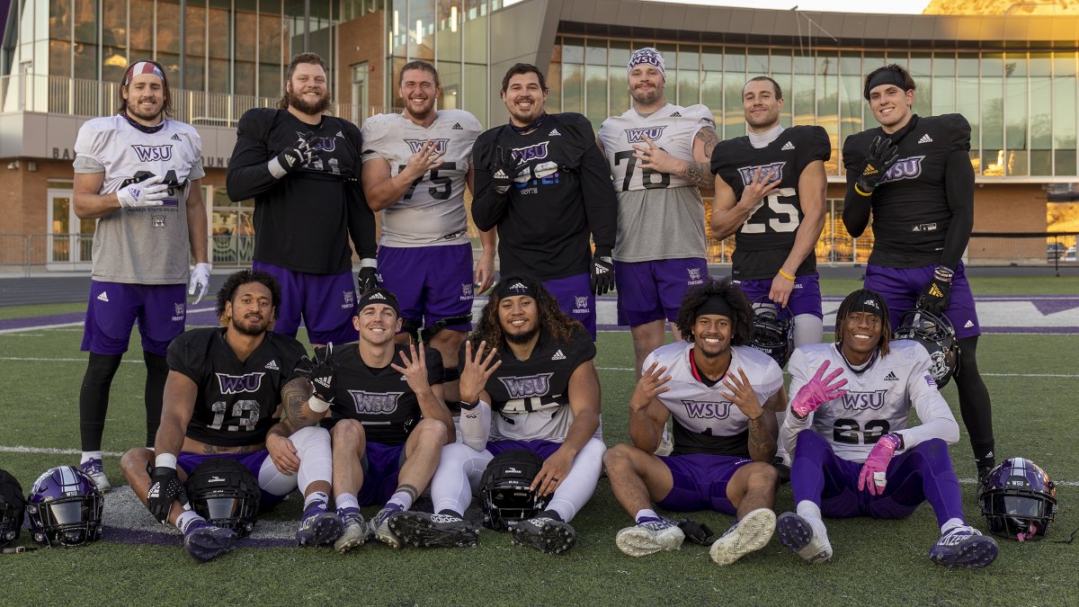 Prior to tomorrow's game, we will honor 14 Wildcat seniors, the winningest class in Weber State history! 

Bos (not pictured), Cooledge, Gunther, Jones, Lavaka, Mortensen (not pictured), Moss, Palauni, Schiess, Shaheed, Smith, Taufalele, Umetelli &amp; Whitworth. 

#WeAreWeber
