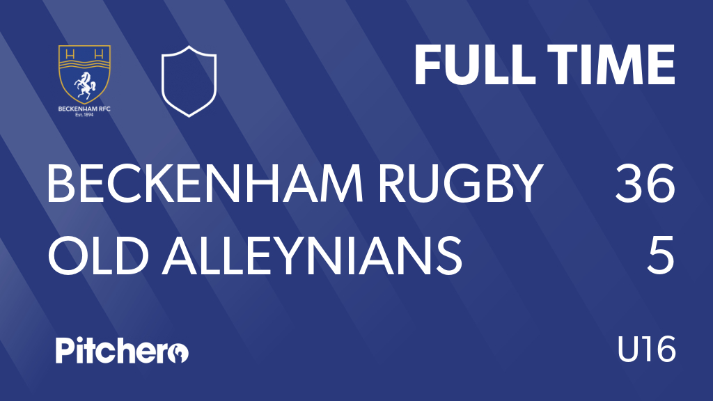 BeckenhamRFC's tweet photo. FULL TIME: Beckenham Rugby Football Club 36 - 5 Old Alleynians
#BECOLD #Pitchero
https://t.co/I379w4Y6RU https://t.co/ko5q8wO6bh