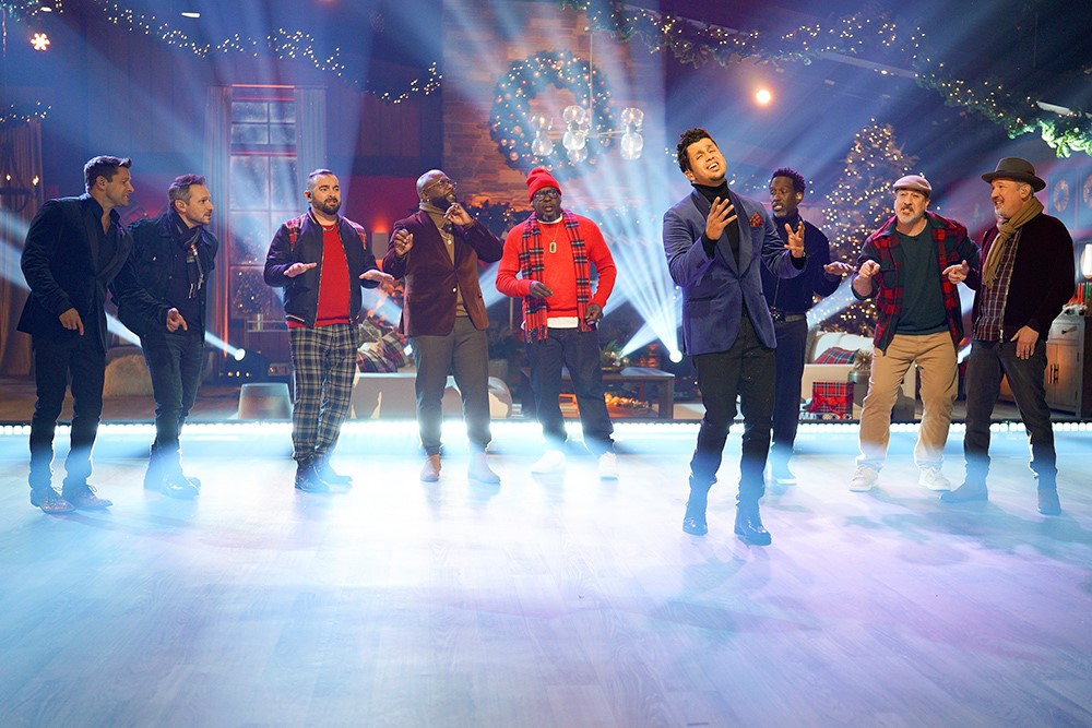 OnTheRedCarpet's tweet photo. JUST ANNOUNCED:  
 ABC’s “A Very Boy Band Holiday” will feature appearances by members of iconic boy bands:  @NSYNC, @BoyzIIMen, New Edition, @NKOTB, @OTownOfficial and 98 Degrees.
The Special airs Dec 6th on @ABCNetwork.
(Photo: ABC/Christopher Willard) https://t.co/iImBcRRIYJ