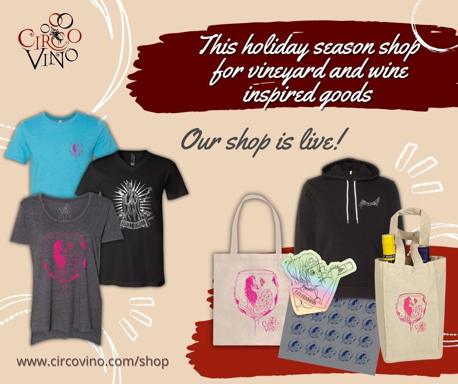 CircoVino's tweet photo. EXTRA! EXTRA! OUR SHOP IS LIVE!
We're beyond excited to announce our very own online store partnering with emerging artists for the designs featured.
Visit us and we hope that you will love, wear and rock our merch!  
https://t.co/REBRN024sN 
#supportyourlocals #withthewinecircus https://t.co/FYL6Oz3lcV