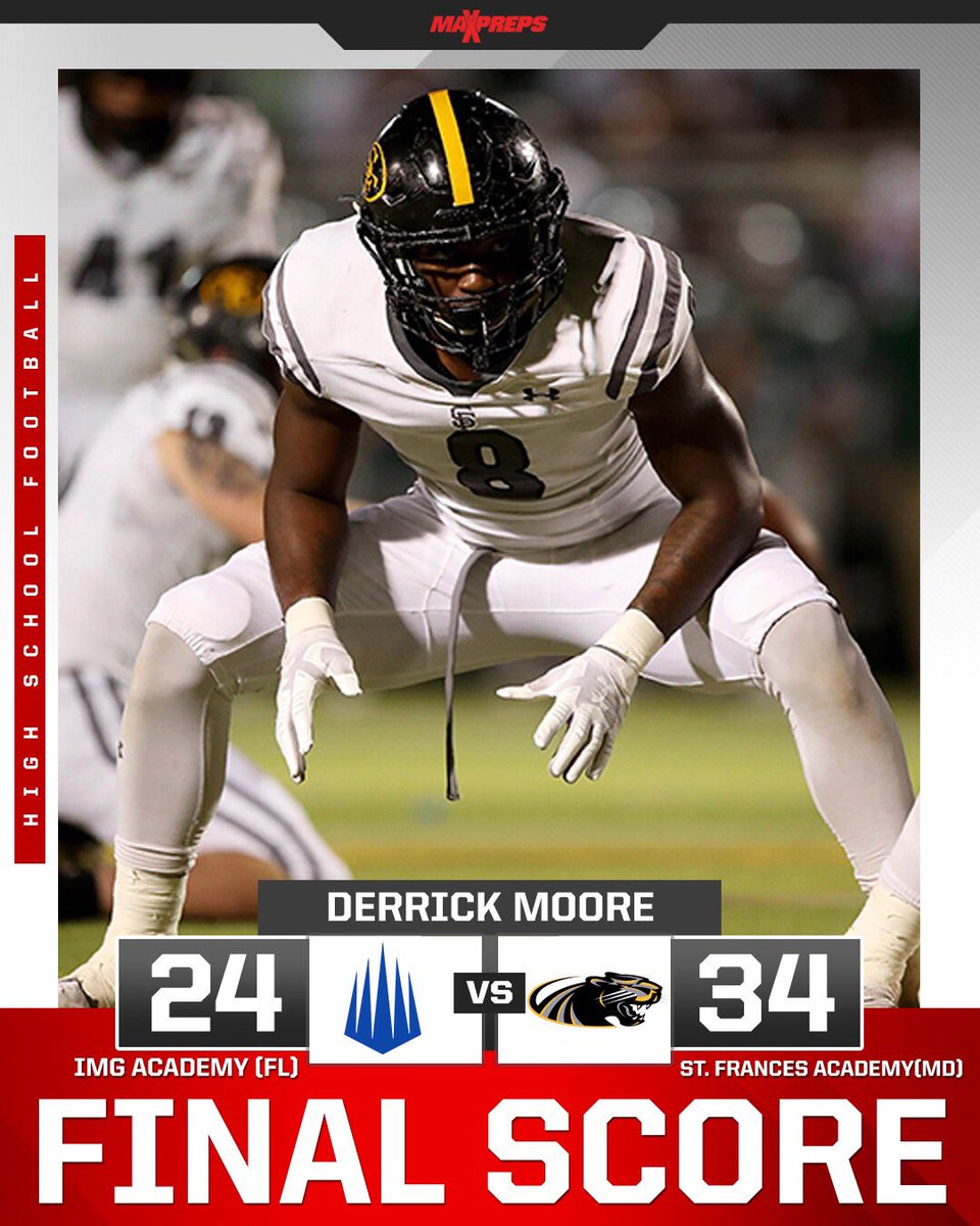 MaxPreps's tweet photo. No. 15 St. Frances Academy stuns No. 2 IMG Academy at home, snaps 19-game win streak! π
βοΈ: https://t.co/oJujhkB68b https://t.co/gV7uQ4xFoz