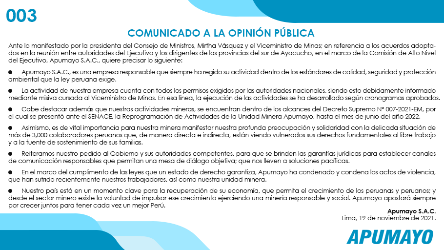 Compañía Minera Apumayo tweet media