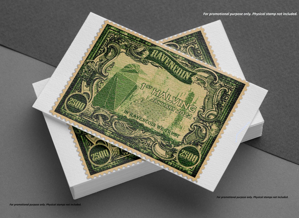 RavencoinPH's tweet photo. Grab yourself these treats before they become just a memory to keep. Digital postage stamps to commemorate the #Ravencoin 1st Halvening.

https://t.co/BmQylL9Ewc https://t.co/reDDRfrD7A