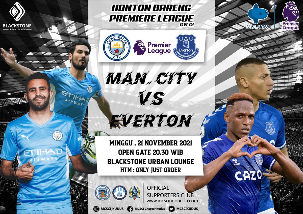 MCSCIKUDUS_'s tweet photo. PREMIER LEAGUE 2021/2022.
.
Man. City  VS Everton
Minggu, 21  Nov  2021
O.G : 20.30 WIB - Kickoff : 21.00 WIB
Tempat : Blackstone 
(Member/Non Member boleh join)
Cp : 085799412472 @gendhon_kan
Kuylah Datang dan Ramaikan
Ora Nobar Ora Sangar , penting teko guyub lan seduluran. https://t.co/oRQAc0krUr