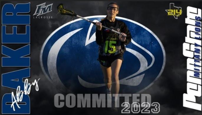 Congrats to Abby Baker of 214 Lacrosse <a href="/214lacrosse/">214 Lacrosse</a> + Argyle/Flower Mound | TX 2023 | Mid on committing to Penn State, Women's D1 <a href="/pennstatewlax/">Penn State Women’s Lacrosse</a> #PennState #INTOPREP