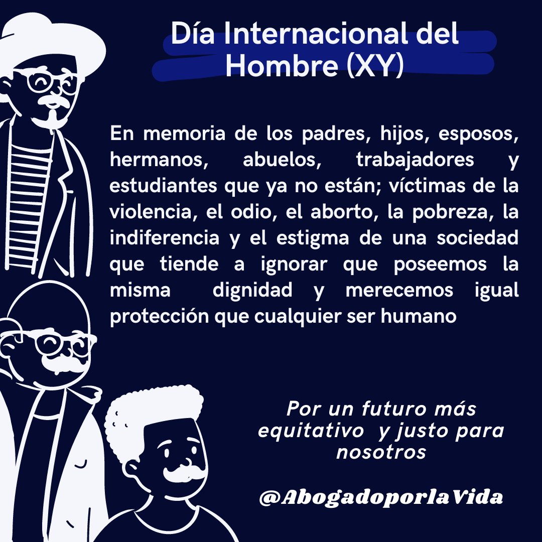 Felicidades, caballeros 🤟🏽
Sigamos luchando por un mundo equitativo colmado de respeto por la dignidad de todos. 
Por los que ya no están, y por los que aún están sufriendo... 
#DiaInternacionalDelHombre