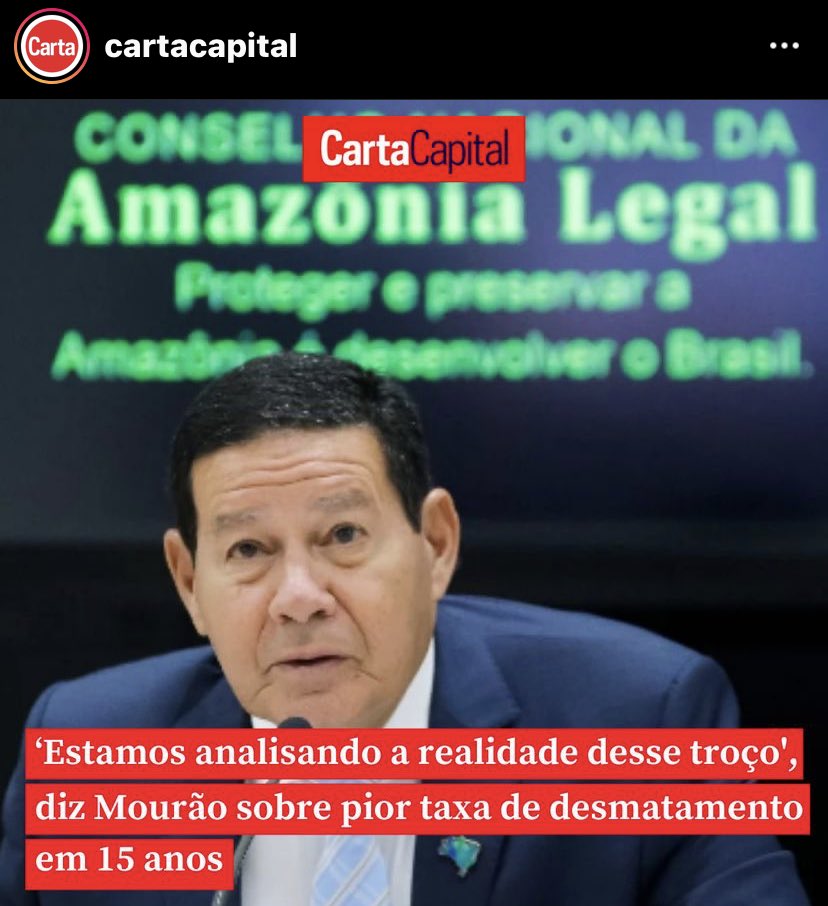 CarlosTautz's tweet photo. #AFRIO O aposentado vice chama de "troço" o 3o recorde sucessivo de destruição anual da Amazônia sob Bolsonaro, q o gov escondeu da COP26. https://t.co/zfKEc0slPv