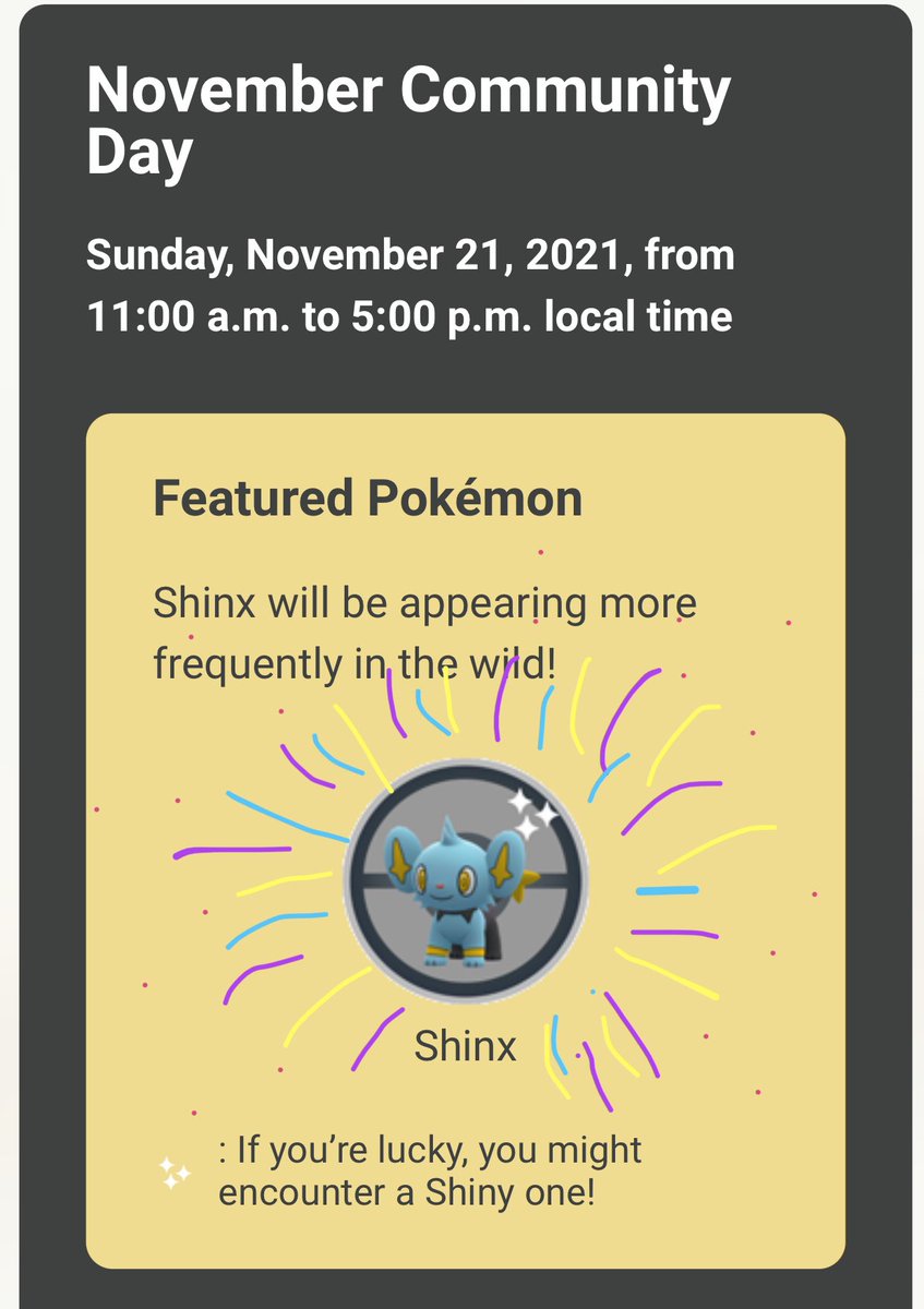 Kriket_23's tweet photo. SUPER EXCITED FOR SHINX CD!!🥳
Bonuses R🔥!!
See you on Live stream 🤩💋
Link 👉🏼 https://t.co/FfAV7SSzgA
Live From;
🇦🇺 11am
🇺🇸 PST: 4pm (Sat)
🇺🇸 CST: 6pm
🇺🇸 EST: 7pm
🇬🇧 UK: 12am
🇳🇴 Oslo: 1am
🇮🇳 India: 5:30am
#PokemonGo #shinxcommunityday #PokemonGOCommunityDay #catchyours https://t.co/MFQL1FRJBq