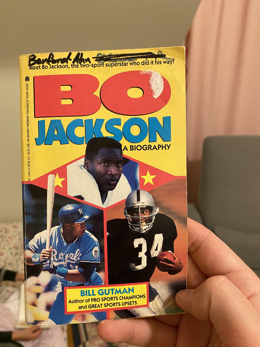 TravisL12's tweet photo. We stopped by a neighborhood “Take a book, leave a book” bins near our house. My daughter picked out Bo Jackson’s biography. For bedtime she tells me about Bo Jackson… she’s 3. @BoJackson #boKnowsBedtime https://t.co/VdyKo3tpDf