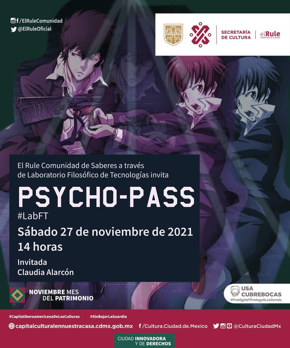 adnauseam_'s tweet photo. Corran a ver psycho-pass para que vengan a platicar con @claus_alarcon y el #LabFT al @LabMediosyTec sobre punitivismo y reinserción social. 

🙃 https://t.co/obv31MHZxL