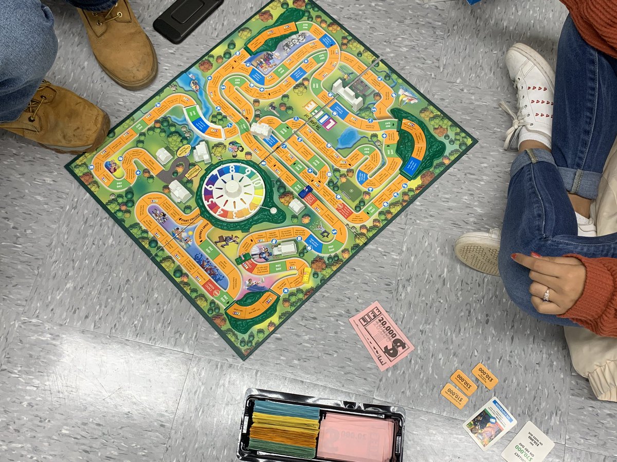 MrsMBurgin's tweet photo. When the internet goes down, we play board games!! So much fun playing Monopoly and The Game of Life today during our “downtime”. The best was when I told them we were back up and running and they just wanted to keep playing 🙂@MHRDBusiness https://t.co/WBB8me79El