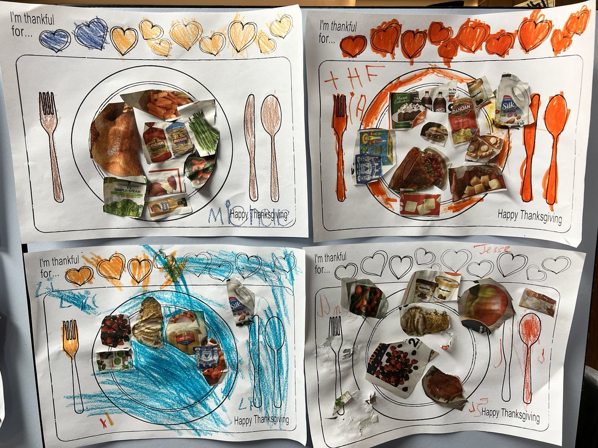 GarzaClass's tweet image. This November, our class learned about how to eat a balanced meal for thanksgiving in order to stay healthy!
Each student picked, cut and glued their own groceries from newspapers!
@MRobinsonElem #ThanksgivingMeal #StayHealthy