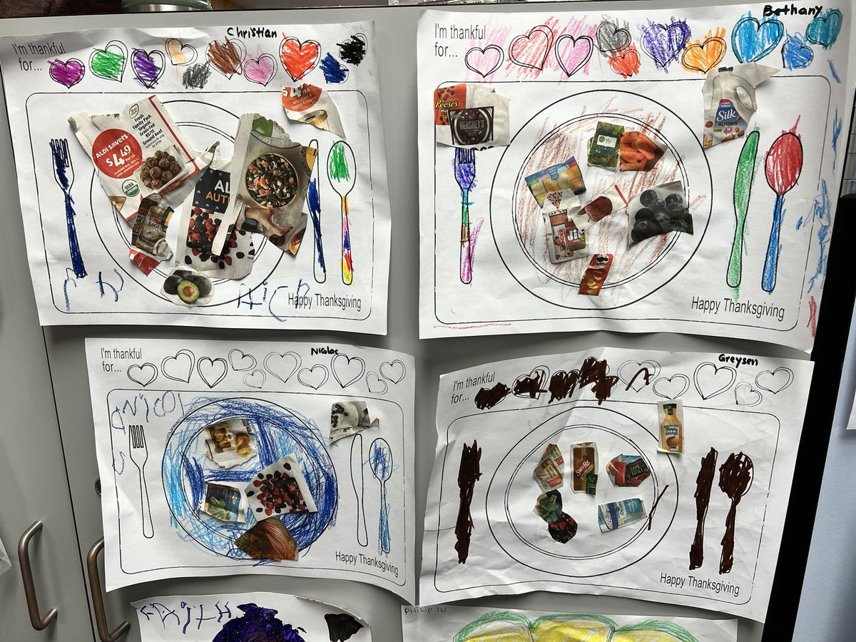 GarzaClass's tweet image. This November, our class learned about how to eat a balanced meal for thanksgiving in order to stay healthy!
Each student picked, cut and glued their own groceries from newspapers!
@MRobinsonElem #ThanksgivingMeal #StayHealthy