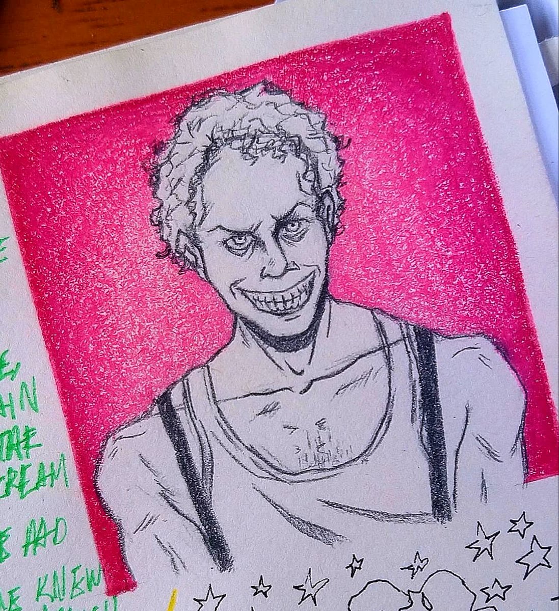 luxmartian's tweet photo. "It's a dead man's party, who could ask for more?"

a page from my sketchbook 
#dannyelfman #oingoboingo https://t.co/qVL7Nzs62s