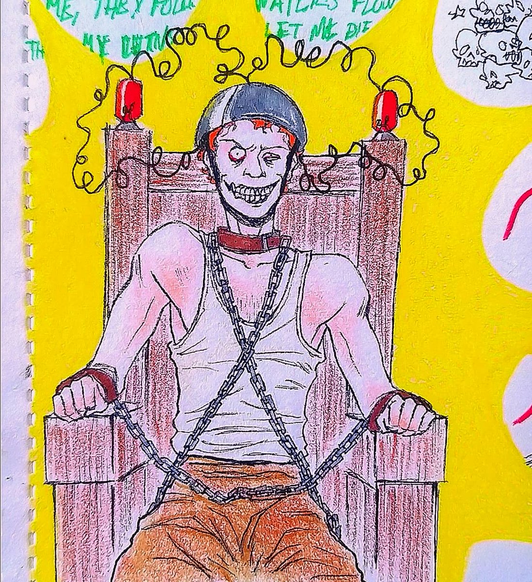 luxmartian's tweet photo. "It's a dead man's party, who could ask for more?"

a page from my sketchbook 
#dannyelfman #oingoboingo https://t.co/qVL7Nzs62s