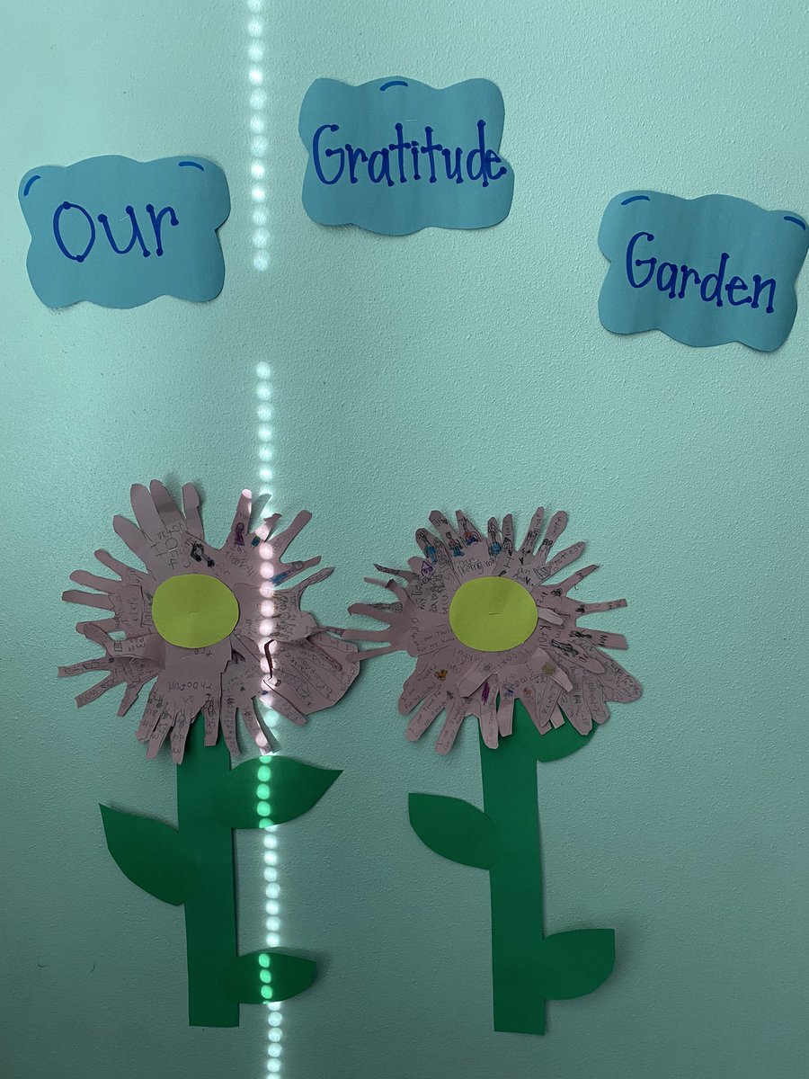 We have been learning about Gratitude all month so we decided to creat a Gratitude Garden for our classroom. #togetherweare1 #cjelions #sel