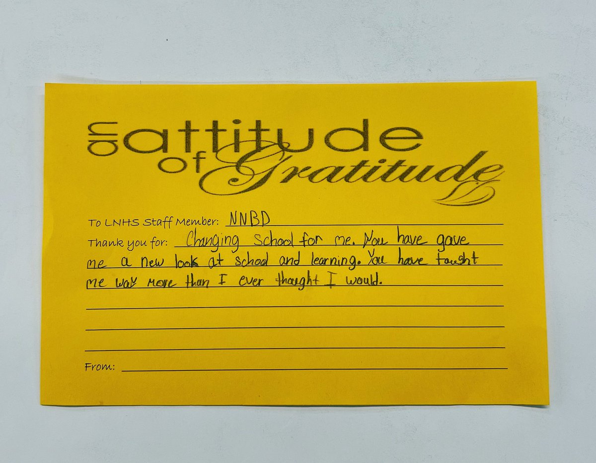 A note from a NNBD9 student that ended this Friday in a high note! #ShareTheGoodLPS