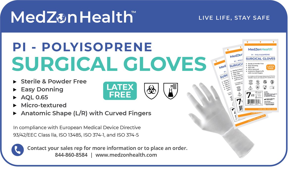 MHealthtm's tweet photo. In response to the ongoing supply chain challenges in the healthcare community, MedZon Health™ staff has been working tirelessly to provide solutions to our partners and support healthcare facilities.
MedZon Health™ is excited to offer our partners PI surgical gloves. https://t.co/Ym9doBbgri