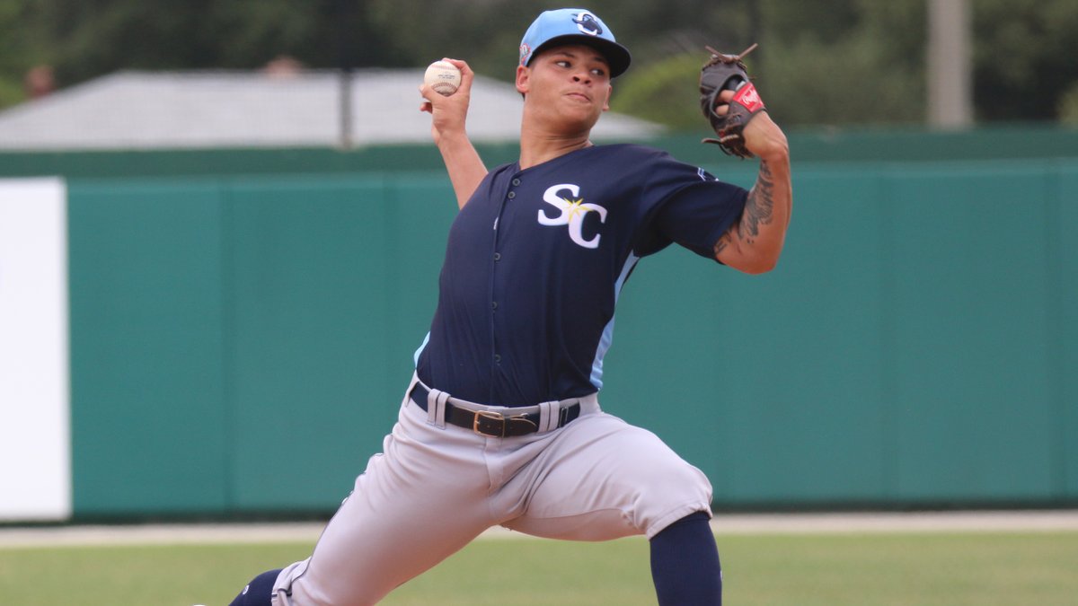 MLBPipeline's tweet photo. Guardians acquire 23-year-old right-hander Tobias Myers from the Rays for 18-year-old infielder Junior Caminero.

Myers was No. 29 on Tampa Bay's Top 30 Prospects list: https://t.co/6ecHXDDyuV https://t.co/TdKsH9eRHd