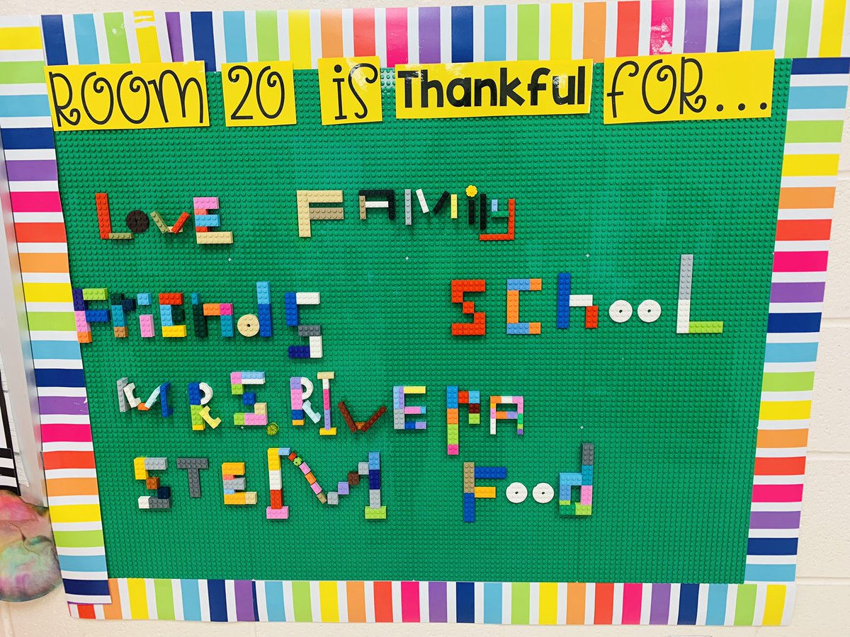 Room 20 is Thankful for our Lego Wall!! The students collaboratively worked on this all week! 🤩 <a href="/DrRodriguezElem/">Dr. Rodriguez STEM Academy</a> #stemacademy #legomasters #thankful