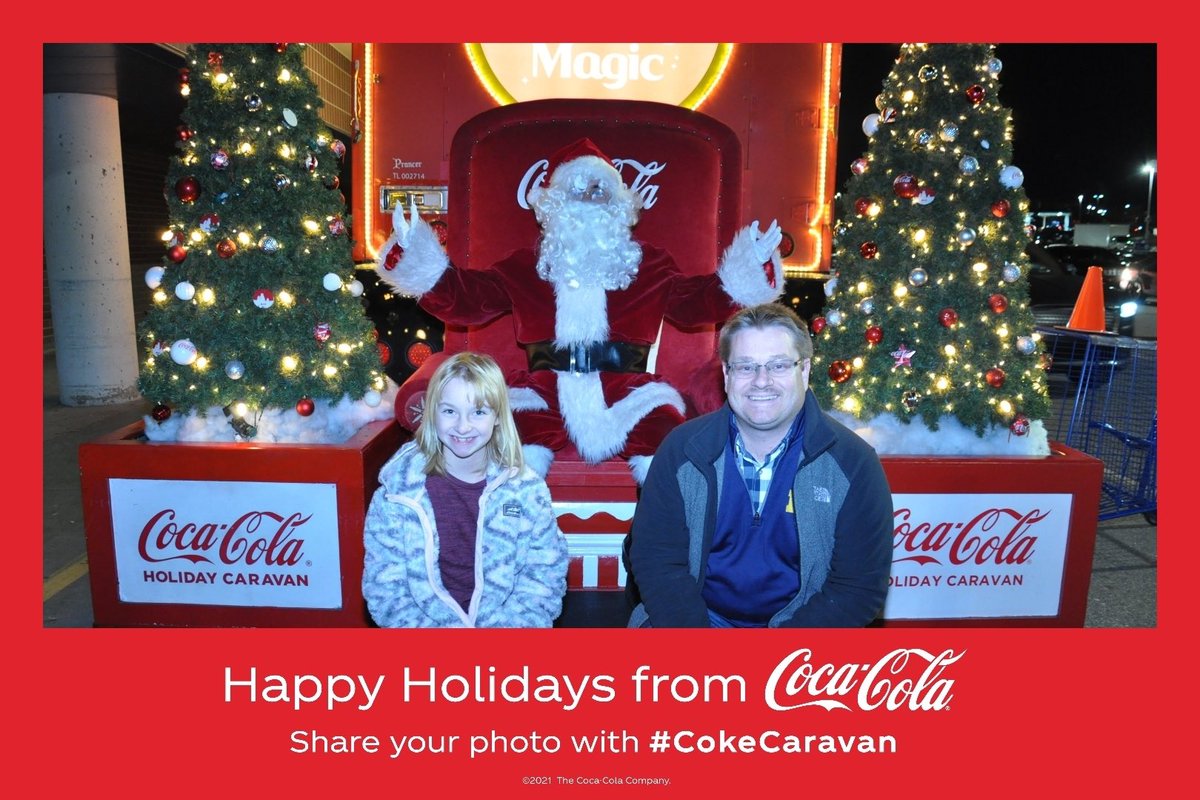 Today proves you’re never too old to get your picture taken with Santa! #CokeCaravan