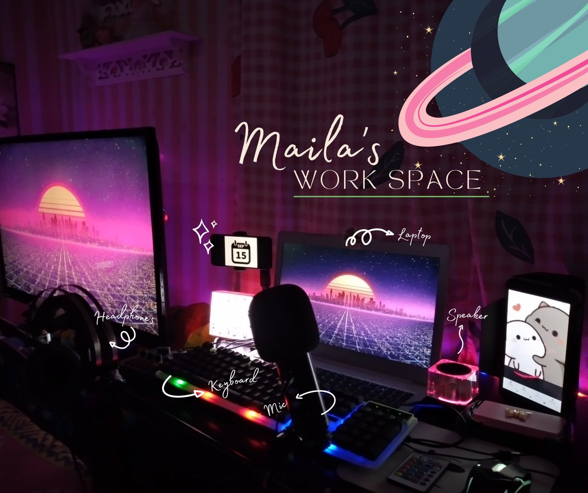 TeamOG2021's tweet photo. "Magenta neon signs, pink-tinted cityscapes and other neon-themed items. I adore them" 
-Maila Ybiernas 💚💚💚

Now, it’s your turn! Show us your “desk of the day”.
Ig: @ht_express2021
twt: HT Express
tiktok: @ht_express

#DeskoftheDay
#HTRules
#HTExpress https://t.co/Hd6NLTK2FN