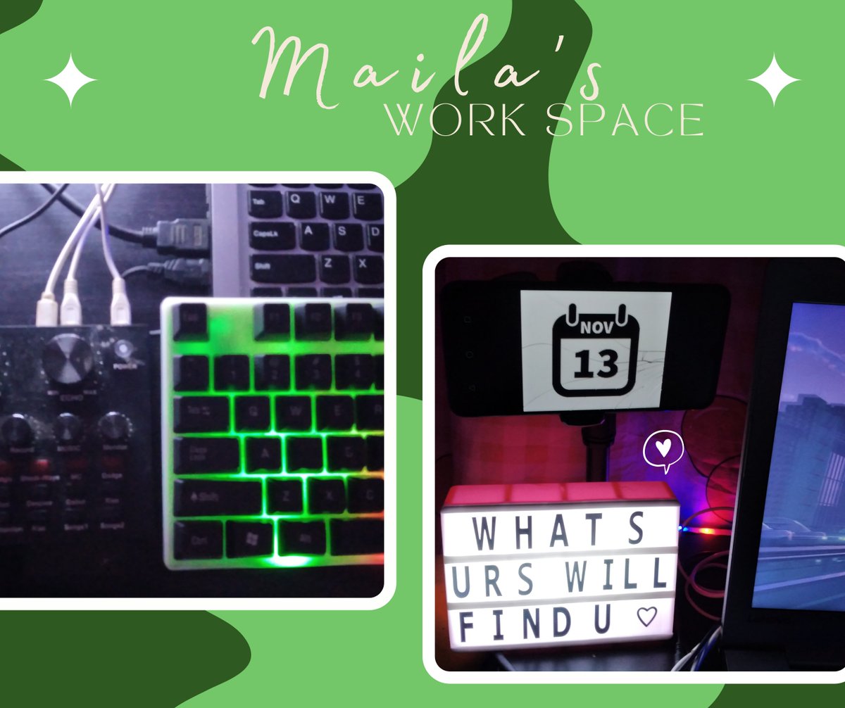 TeamOG2021's tweet photo. "Magenta neon signs, pink-tinted cityscapes and other neon-themed items. I adore them" 
-Maila Ybiernas 💚💚💚

Now, it’s your turn! Show us your “desk of the day”.
Ig: @ht_express2021
twt: HT Express
tiktok: @ht_express

#DeskoftheDay
#HTRules
#HTExpress https://t.co/Hd6NLTK2FN