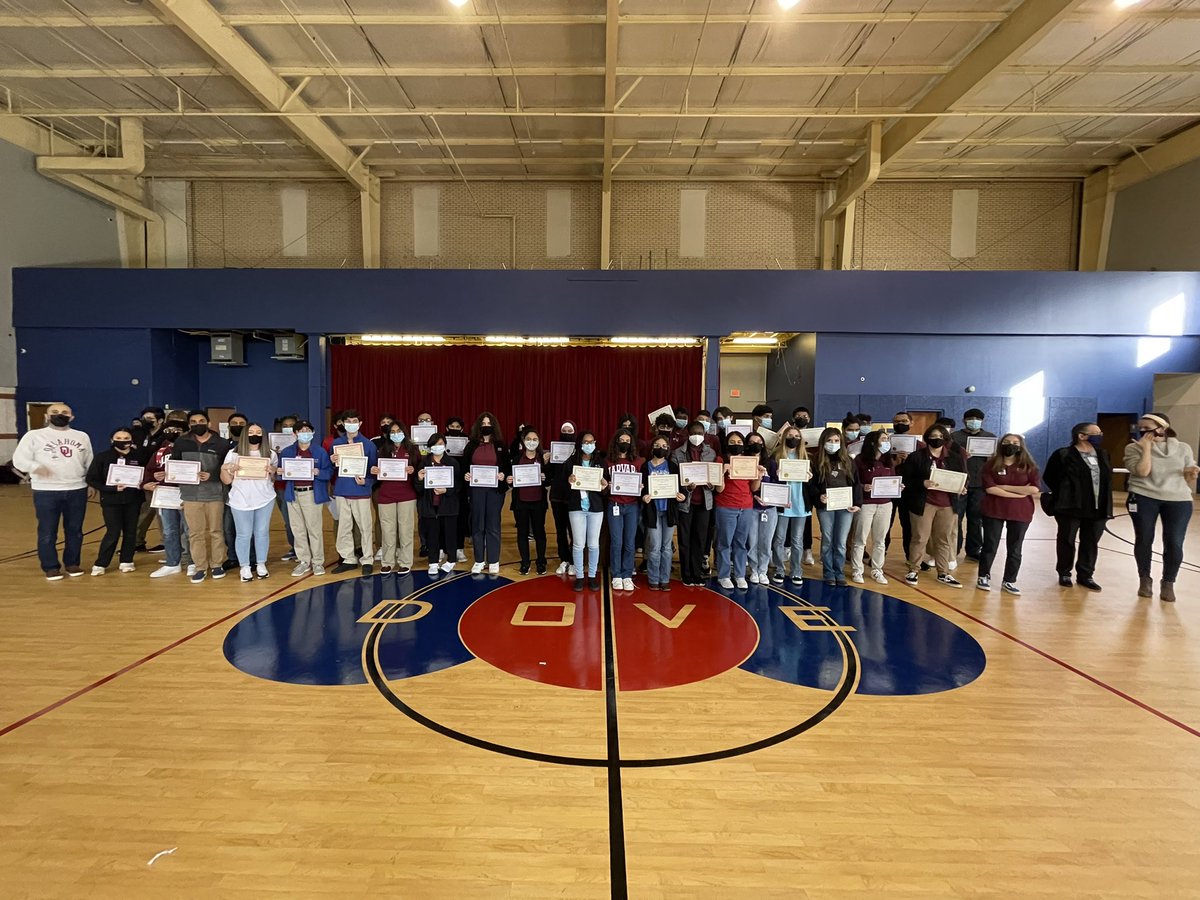 dsahsokc's tweet photo. Award assembly was a success! Great job and thank you to all students and staff! #schoolofcharacter #doveschools #respectful #collegeprep #stemhighschool #Steam #corevalues https://t.co/uIQiidBRdp